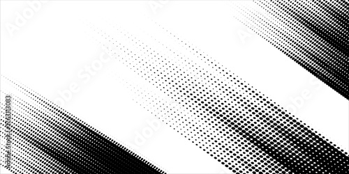 Glitch distorted grunge layer . Noise destroyed texture . Trendy defect error shapes . Overlay grunge texture . Distressed effect .Vector shapes with a halftone dots screen print texture