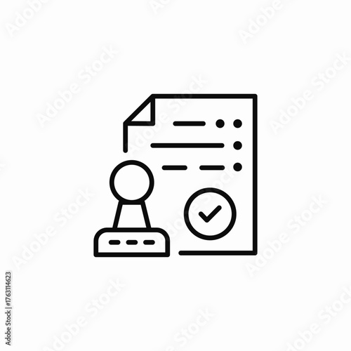 approved certified document icon sign vector