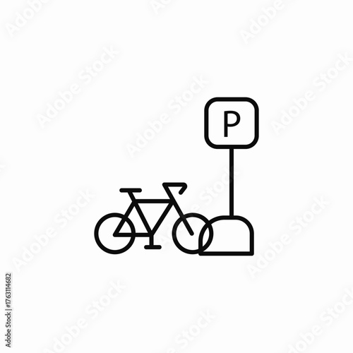 bike parking sign icon sign vector