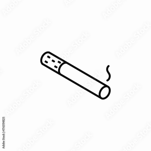 burning lit cigarette smoke icon sign vector