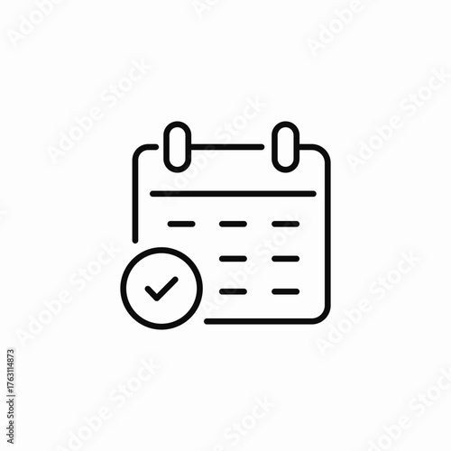 calendar schedule checked date icon sign vector