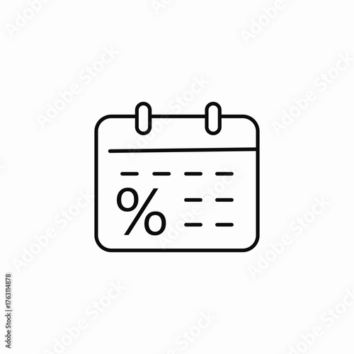 calendar discount date icon sign vector