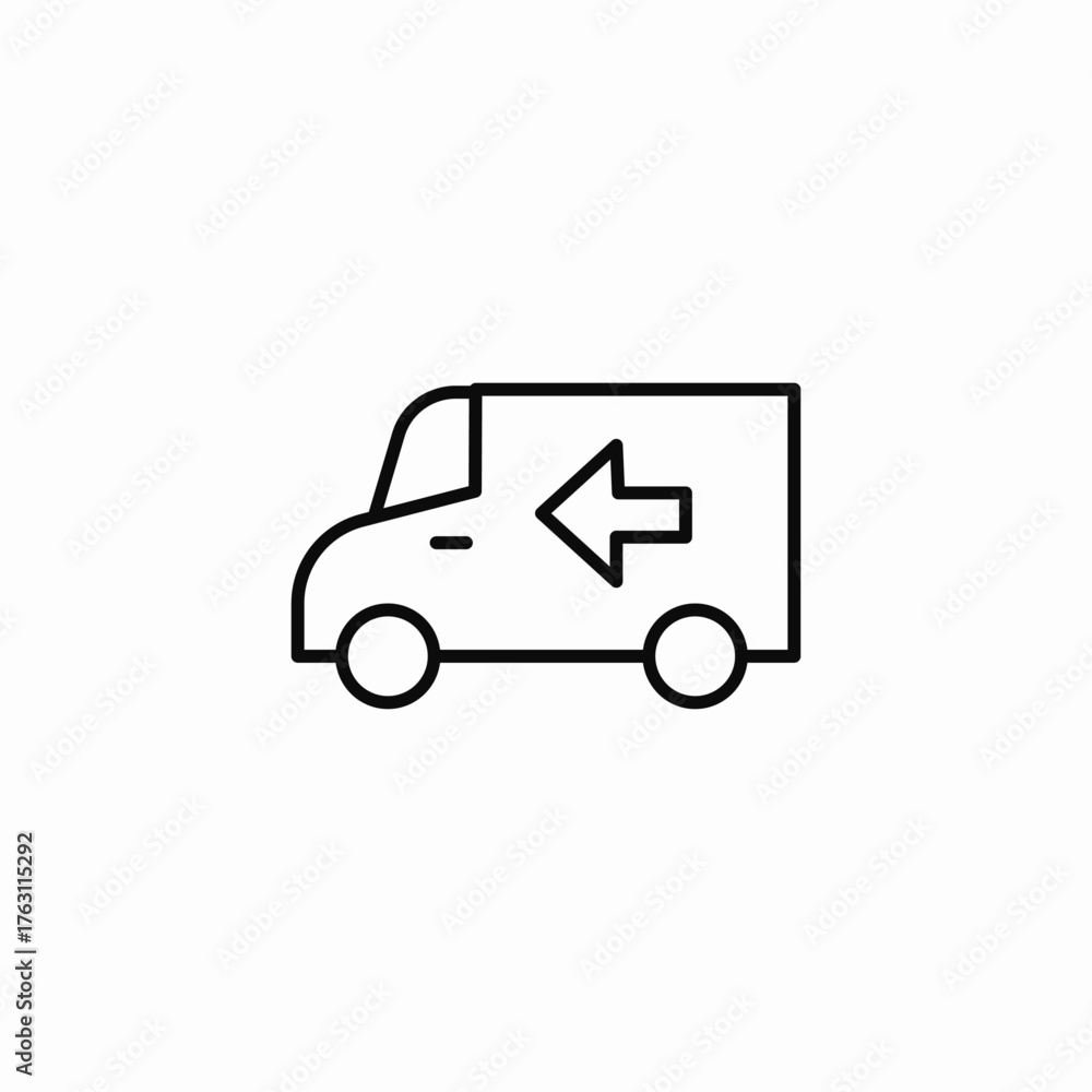 Fototapeta premium delivery van with arrow icon sign vector