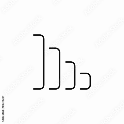 decreasing signal strength icon sign vector