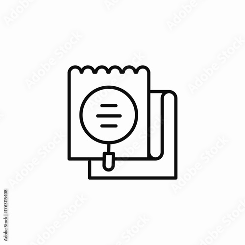 document magnifying text search icon sign vector