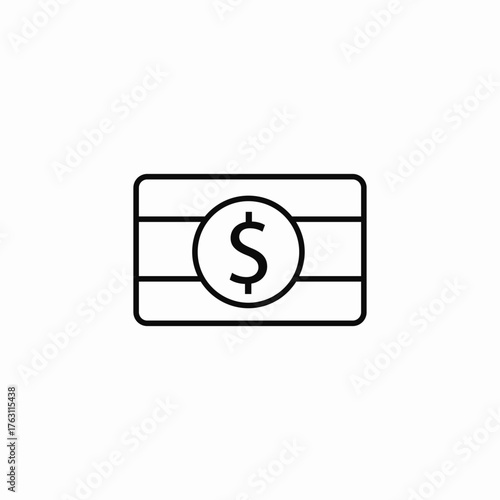 dollar bill money icon sign vector