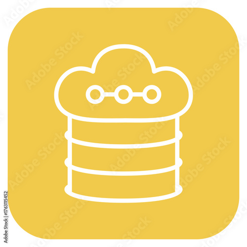 Cloud Database icon vector image. Can be used for Web Hosting.