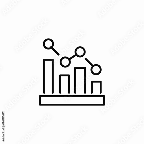 financial chart analysis icon sign vector