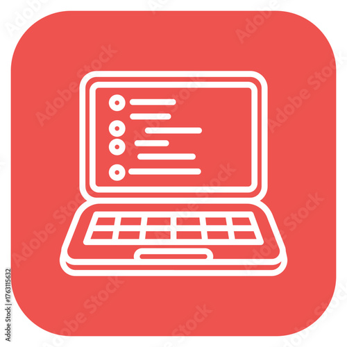 Laptop Coding icon vector image. Can be used for Web Hosting.