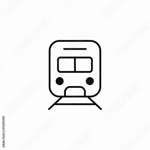 front view train icon sign vector