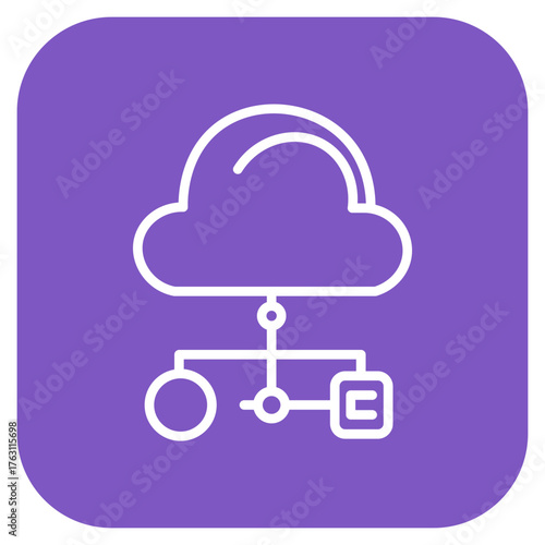 Cloud Connection icon vector image. Can be used for Web Hosting.