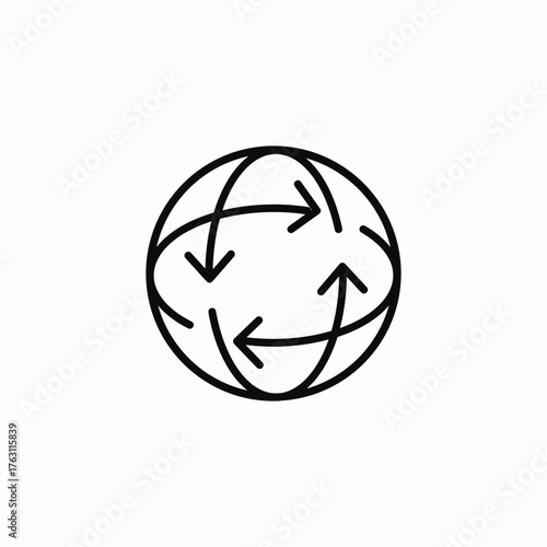 global rotation arrows icon sign vector