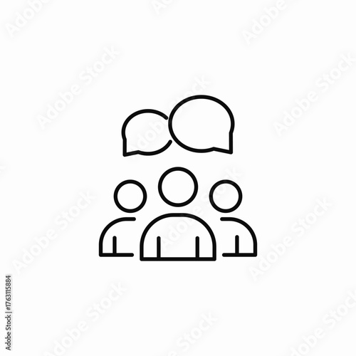 group discussion speech bubbles icon sign vector