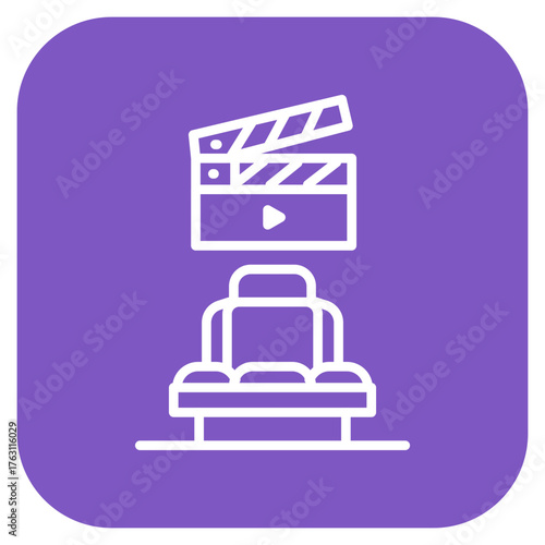 Cinema icon vector image. Can be used for Mall.