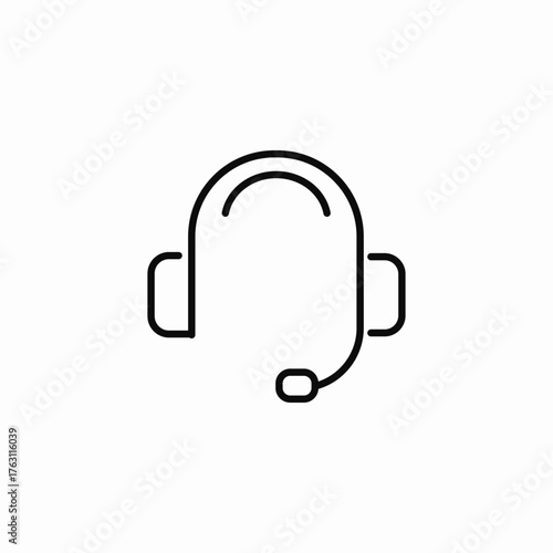 headset customer support icon sign vector