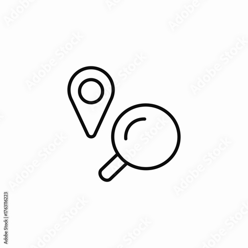location pin search icon sign vector