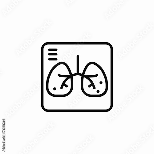 lungs x ray medical scan icon sign vector