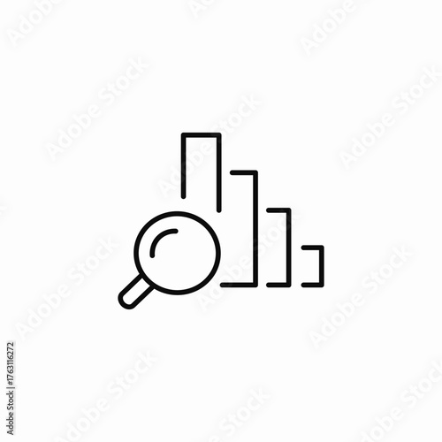 magnifying glass analyzing data icon sign vector