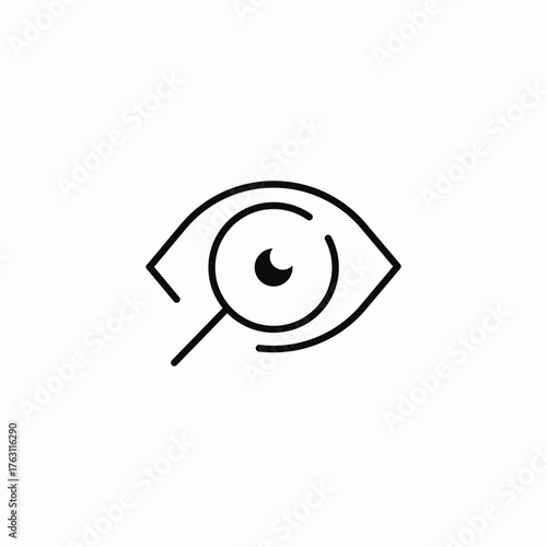 magnifying glass eye icon sign vector