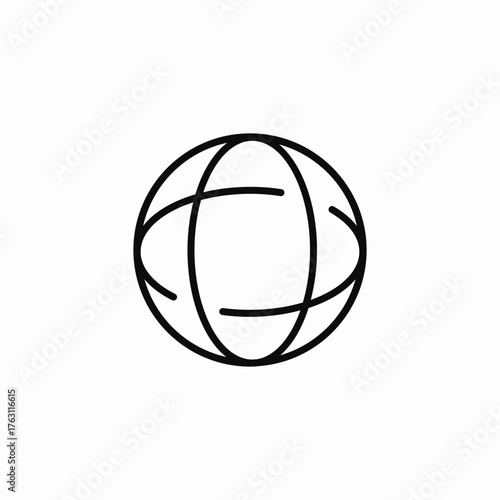 oblique axis globe icon sign vector