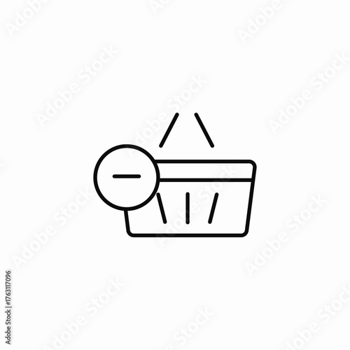 remove cart item icon sign vector