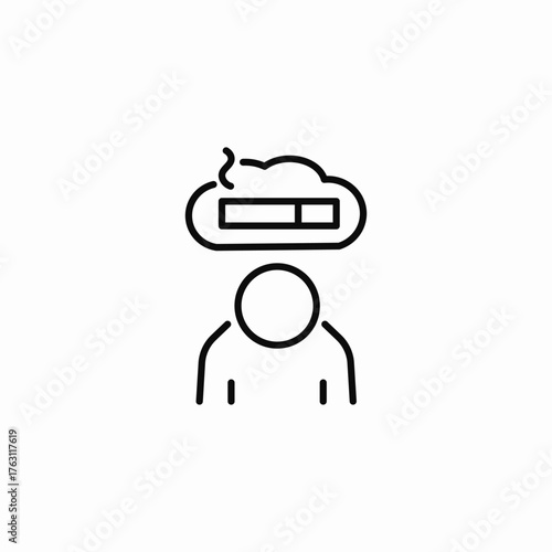 smoking addiction thought icon sign vector