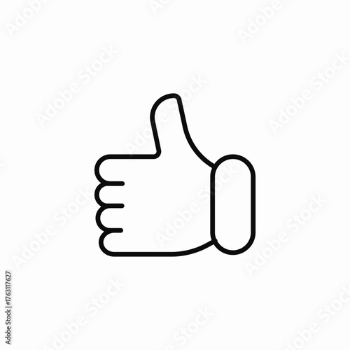 single thumbs up icon sign vector