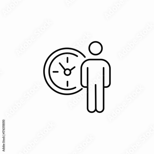 time management clock icon sign vector