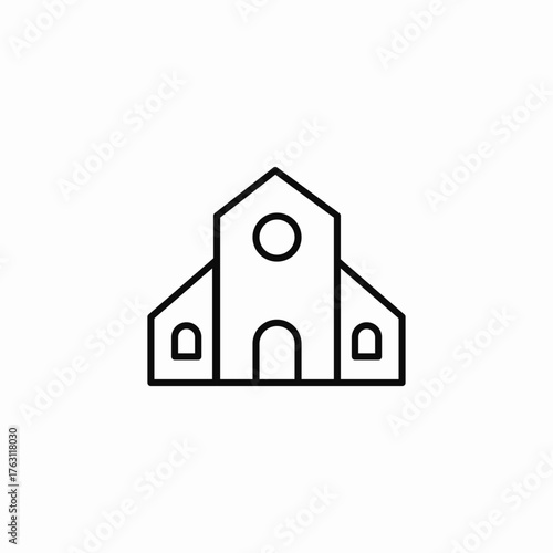 traditional church building icon sign vector