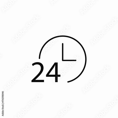 twenty four seven icon sign vector