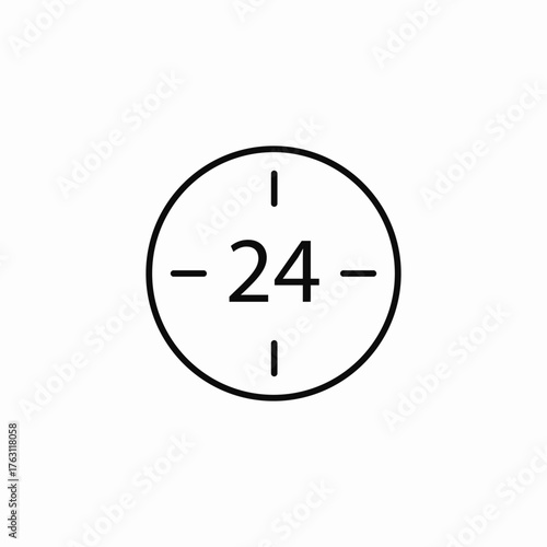twenty four hours clock icon sign vector