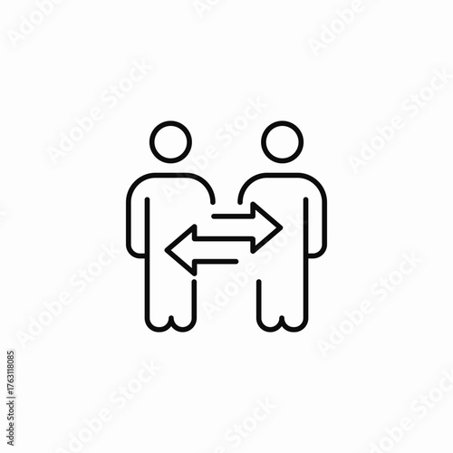 two people mutual exchange icon sign vector