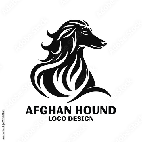 Afghan Hound Vector Logo Design