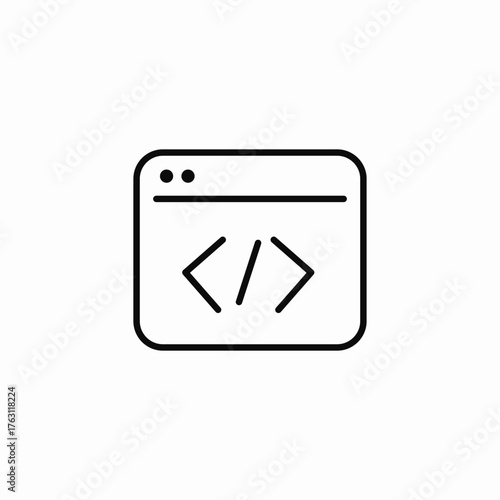 web development coding icon sign vector