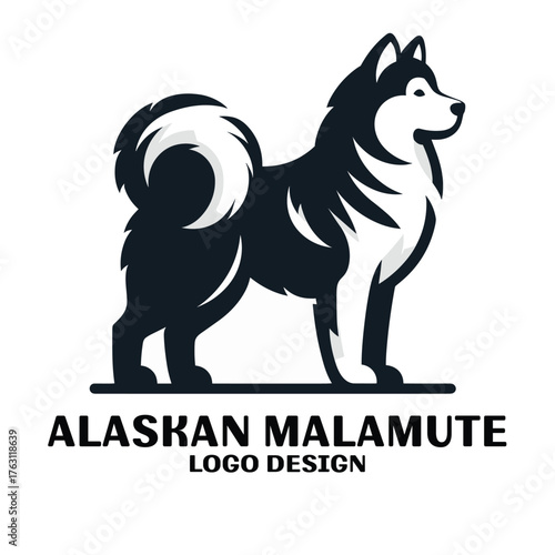 Alaskan Malamute Vector Logo Design