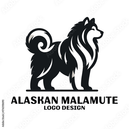 Alaskan Malamute Vector Logo Design