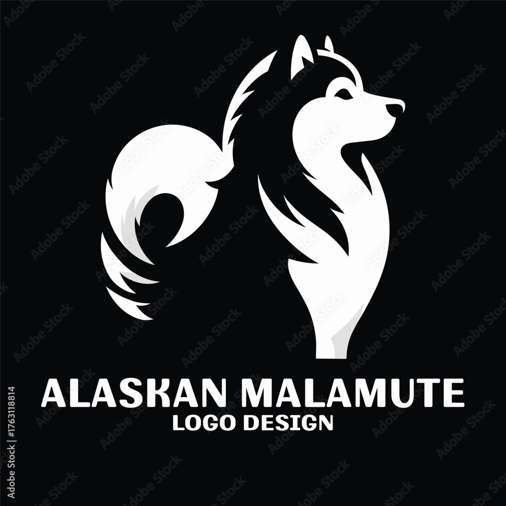 Fototapeta premium Alaskan Malamute Vector Logo Design