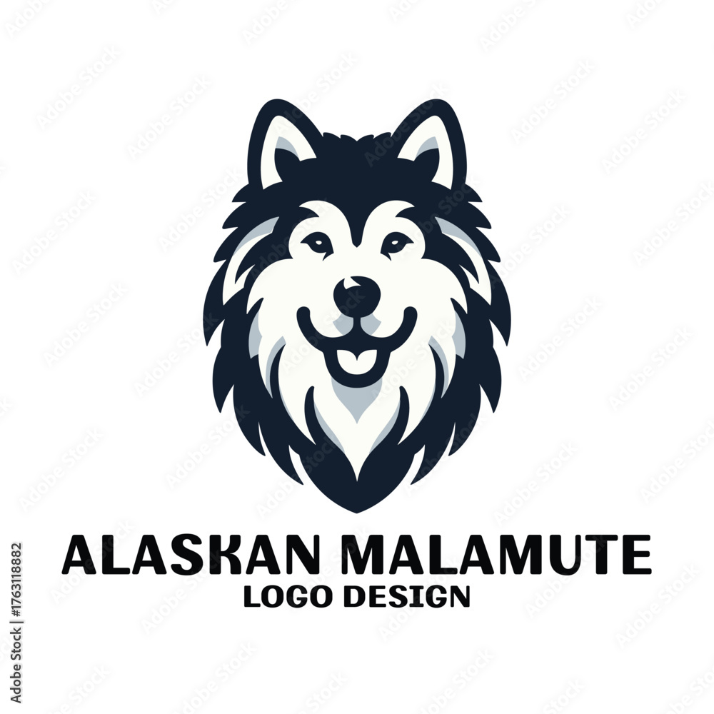 Obraz premium Alaskan Malamute Vector Logo Design