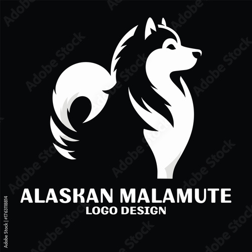 Alaskan Malamute Vector Logo Design