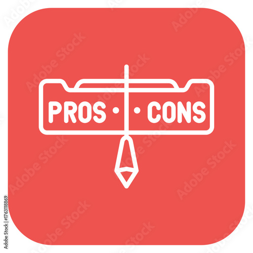 Pros and Cons icon vector image. Can be used for Project Management.