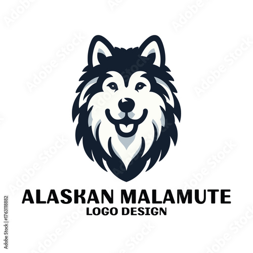Alaskan Malamute Vector Logo Design