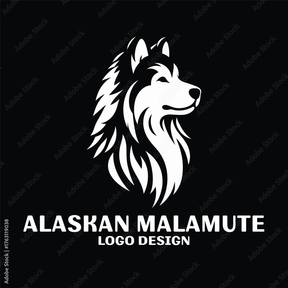 Fototapeta premium Alaskan Malamute Vector Logo Design