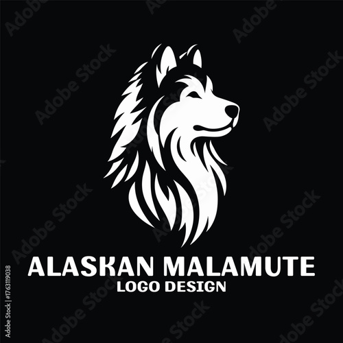 Alaskan Malamute Vector Logo Design