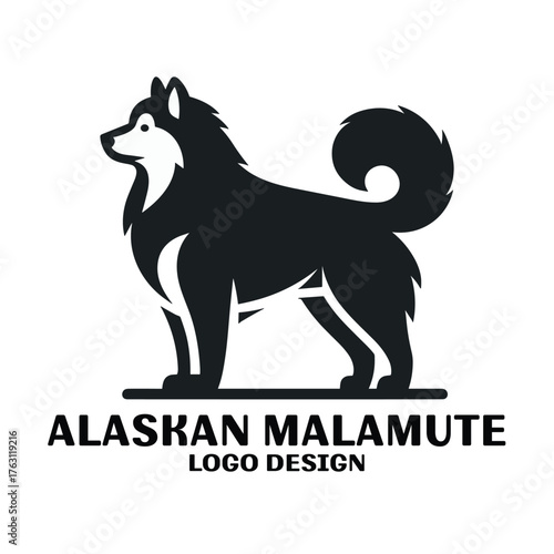 Alaskan Malamute Vector Logo Design