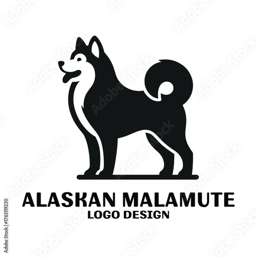 Alaskan Malamute Vector Logo Design