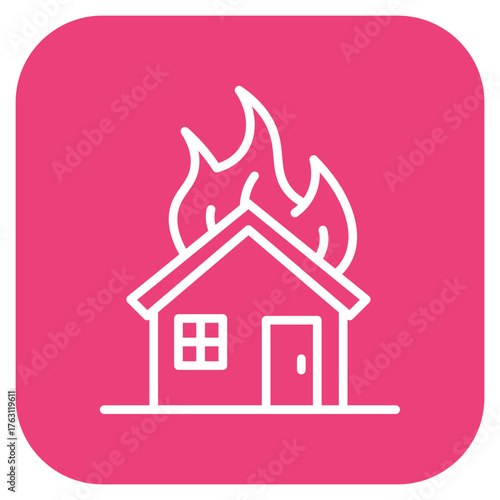 Burning House icon vector image. Can be used for Prison.