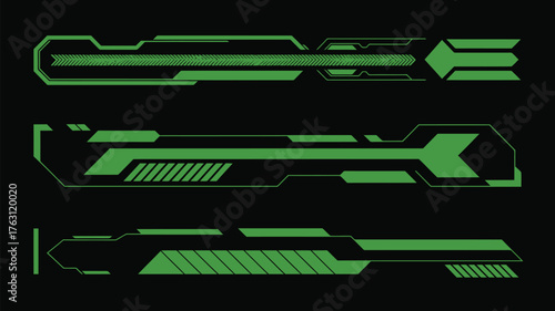 Set of Simple Green Car Stripes – Racing line graphics, vinyl sport decal elements, and stylish automotive decorations perfect for car wrap designs and motorsport artwork.