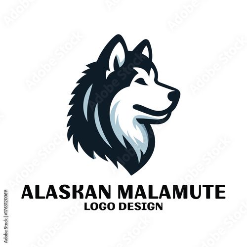 Alaskan Malamute Vector Logo Design