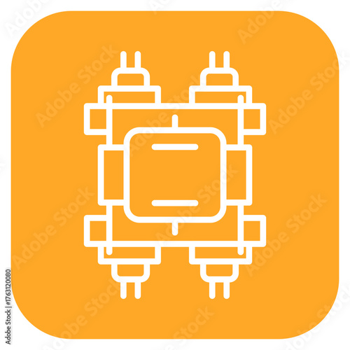 Transformer icon vector image. Can be used for Electric Circuits.