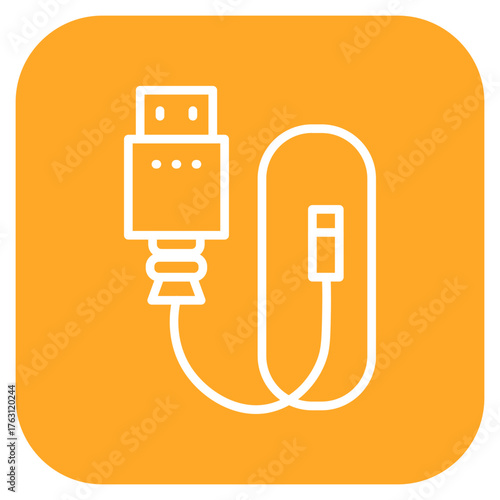 Hdmi Cable icon vector image. Can be used for Electric Circuits.